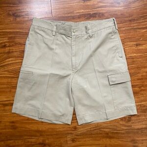 Faconnable Men's Tan Khaki 100% Cotton Cargo Shorts Size 38 Outdoor Coastal